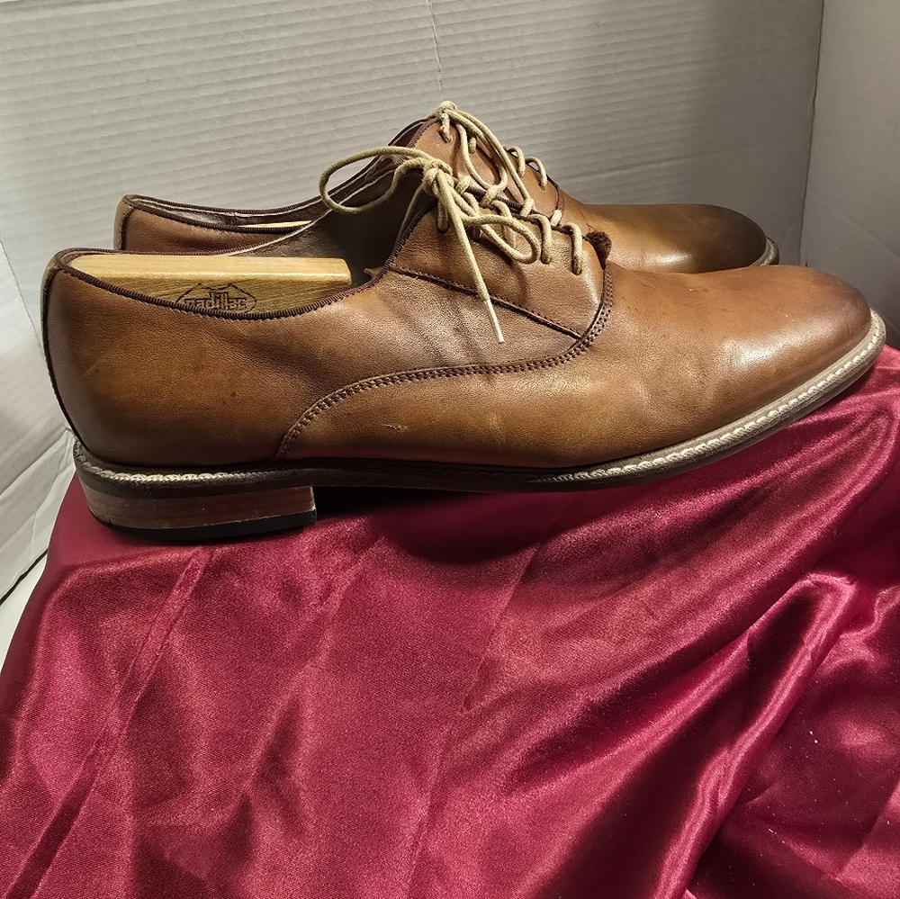 ASTON GREY MEN'S LEU OXFORD DRESS SHOES COGNAC COLOR LEATHER SIZE 12 - Picture 5 of 9